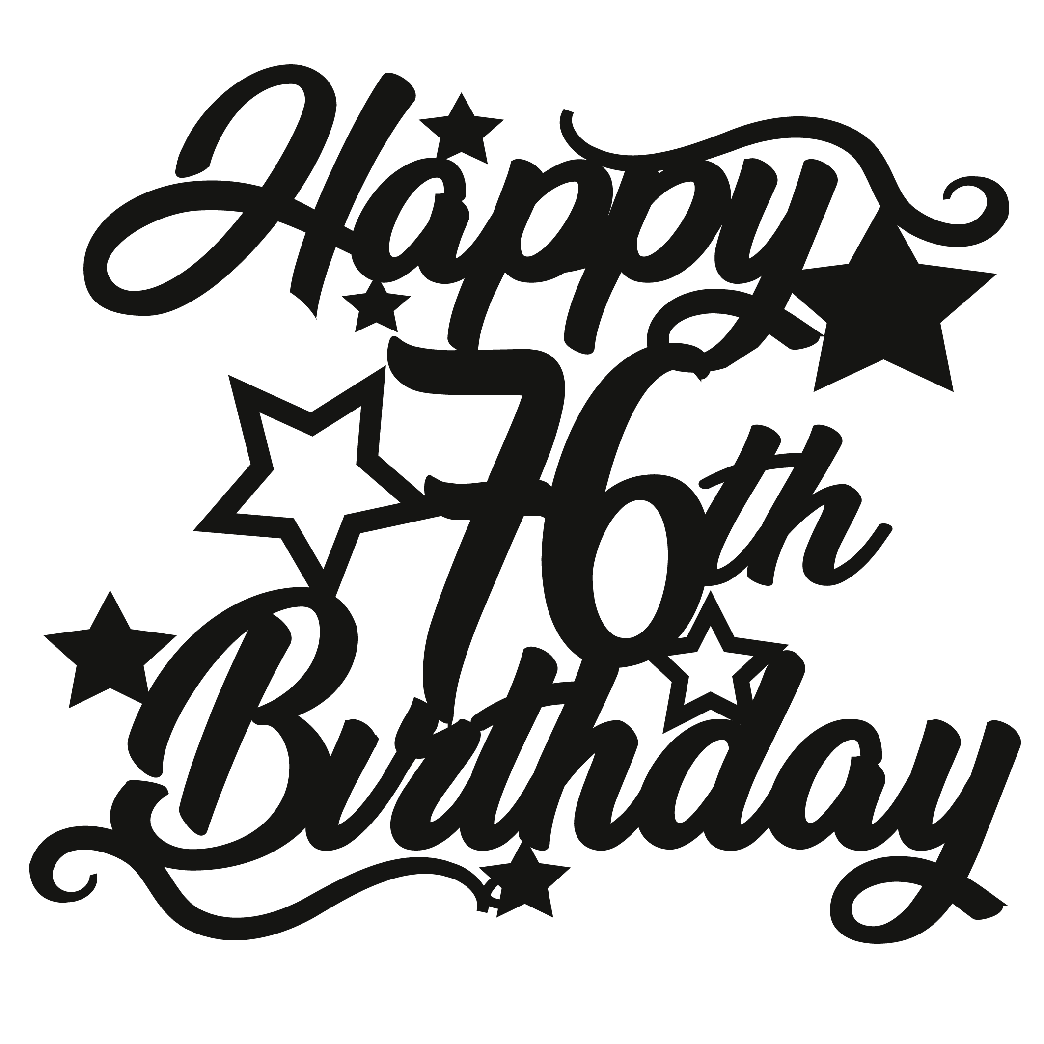 76th Birthday - Numbered - Cake Topper - The Create Studio