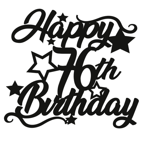 76th Birthday - Numbered - Cake Topper - The Create Studio