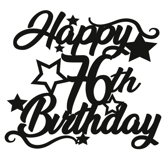 76th Birthday - Numbered - Cake Topper - The Create Studio