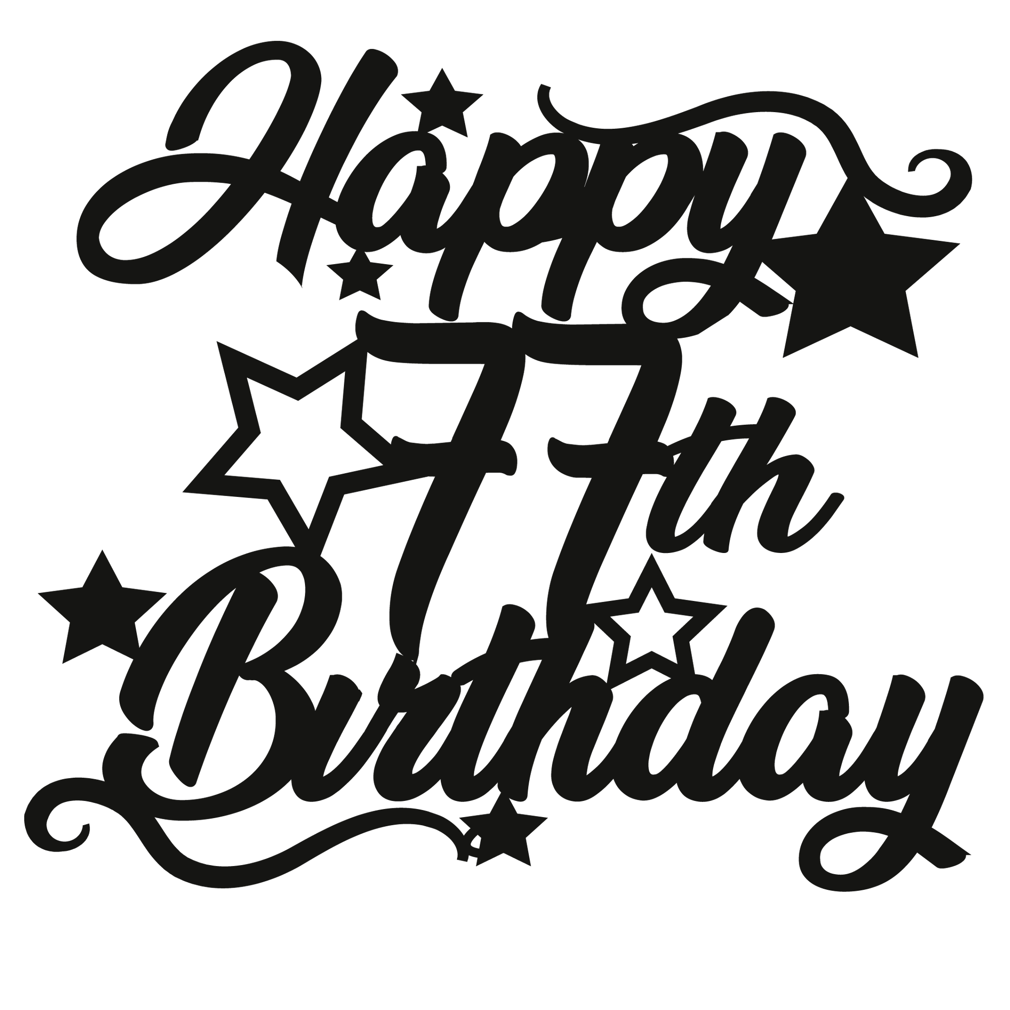 77th Birthday - Numbered - Cake Topper - The Create Studio