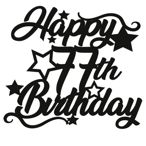 77th Birthday - Numbered - Cake Topper - The Create Studio