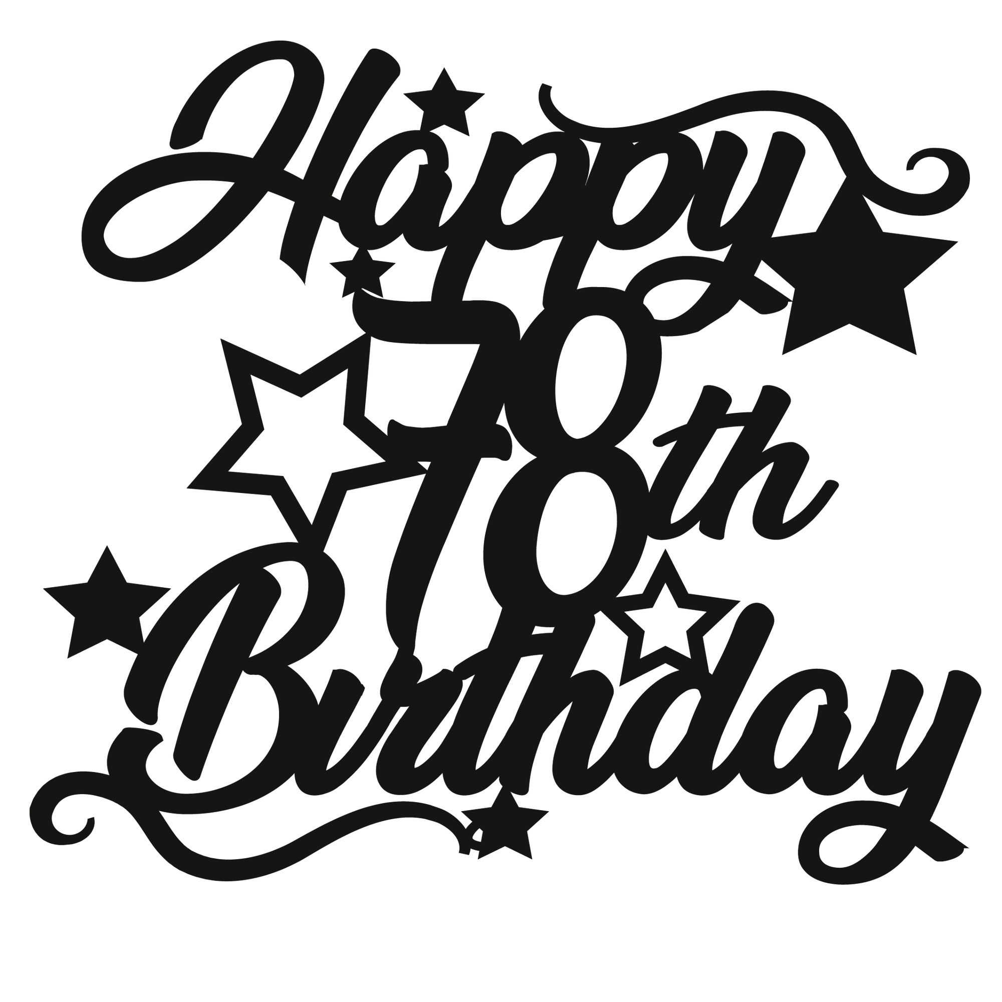 78th Birthday - Numbered - Cake Topper - The Create Studio