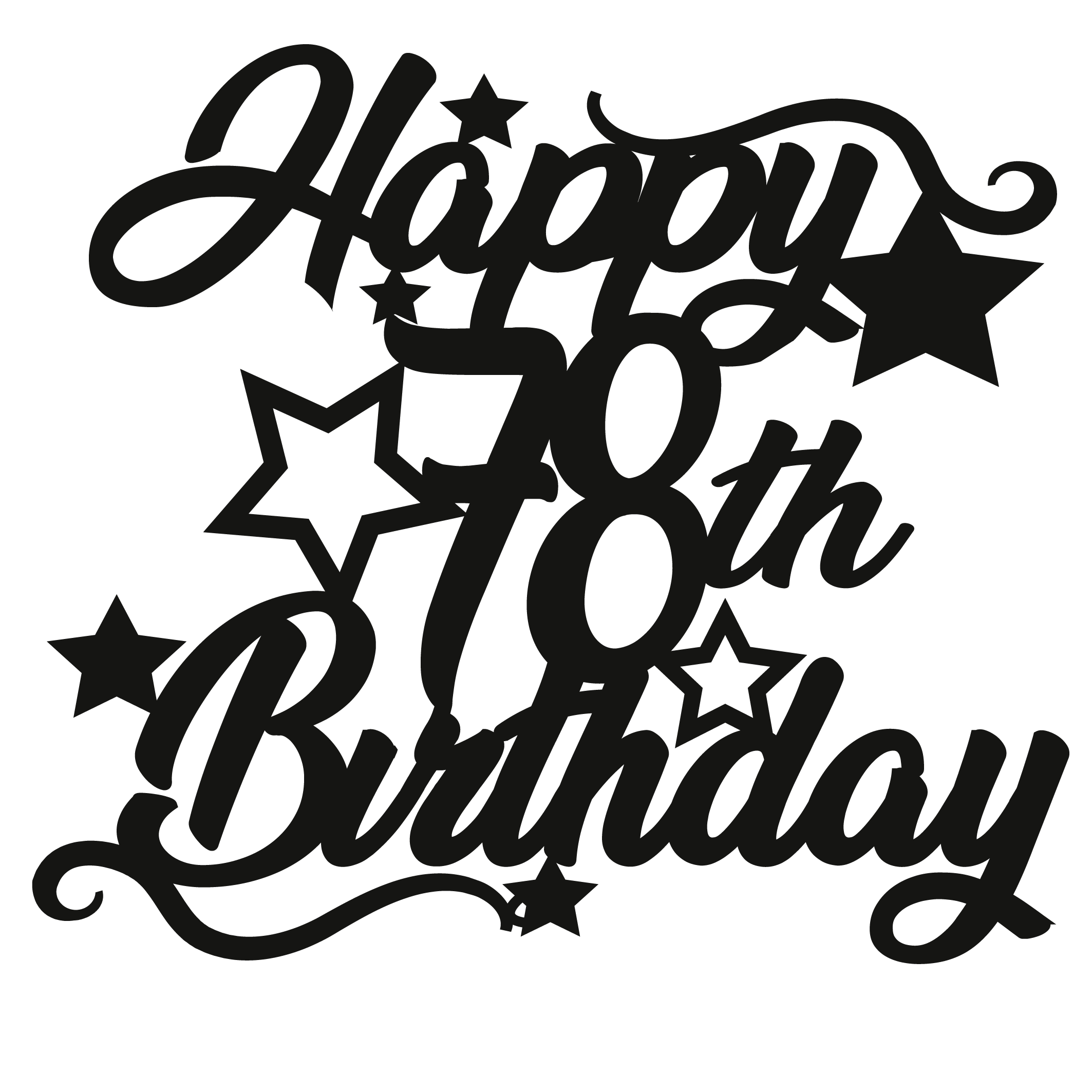 78th Birthday - Numbered - Cake Topper - The Create Studio