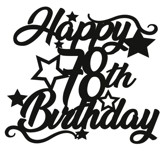 78th Birthday - Numbered - Cake Topper - The Create Studio
