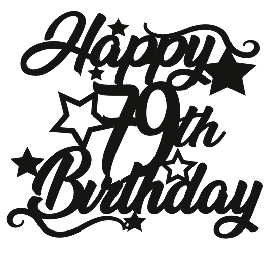79th Birthday - Numbered - Cake Topper - The Create Studio