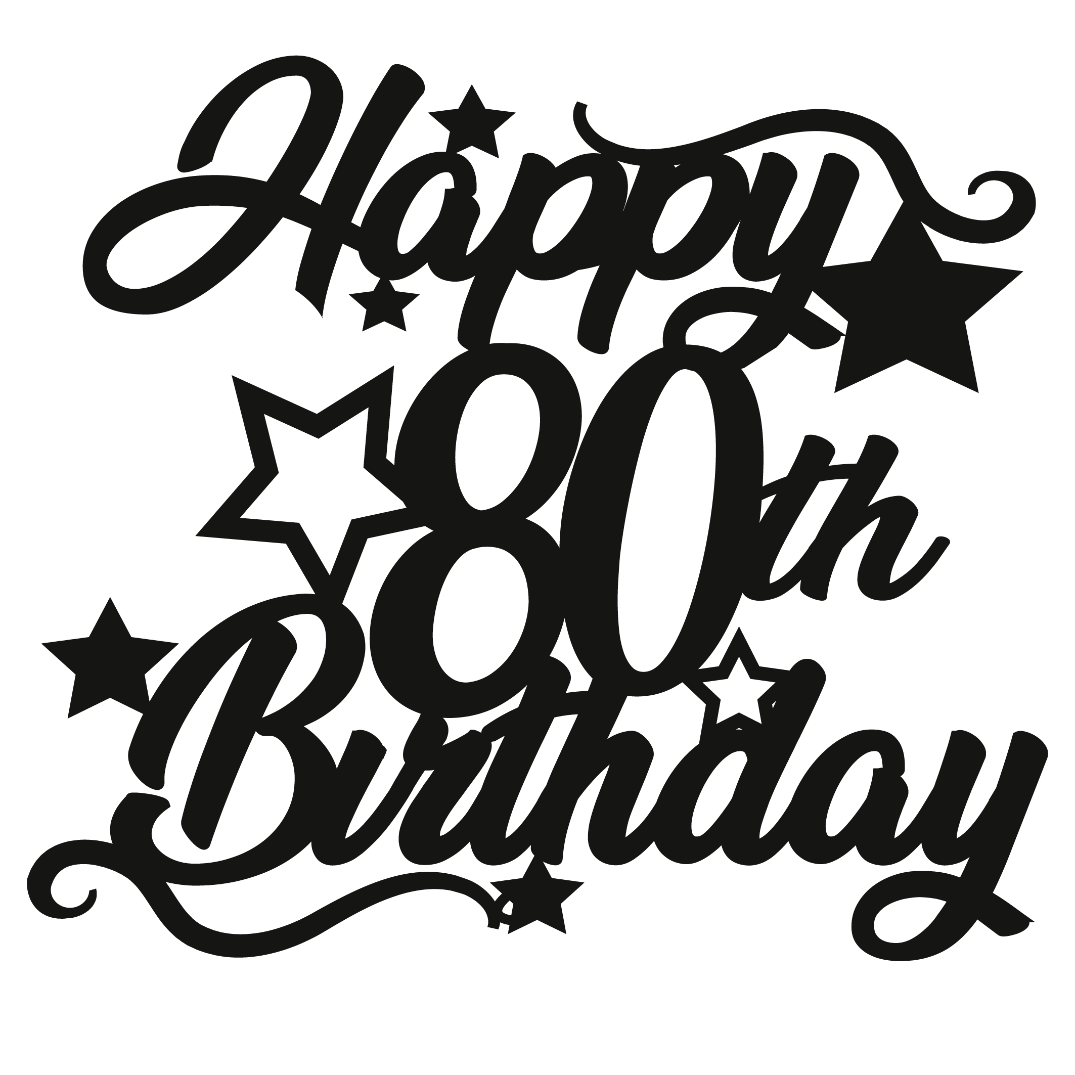 80th Birthday - Numbered - Cake Topper - The Create Studio