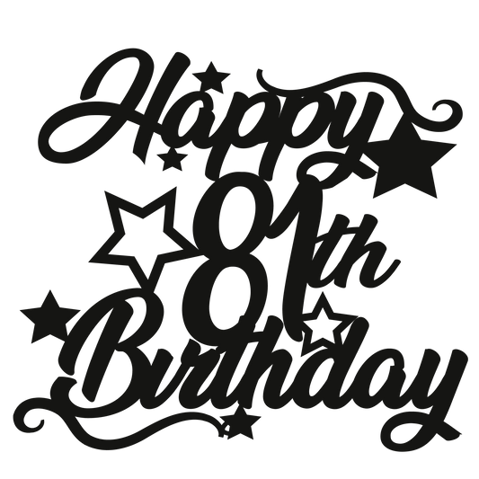 81st Birthday - Numbered - Cake Topper - The Create Studio