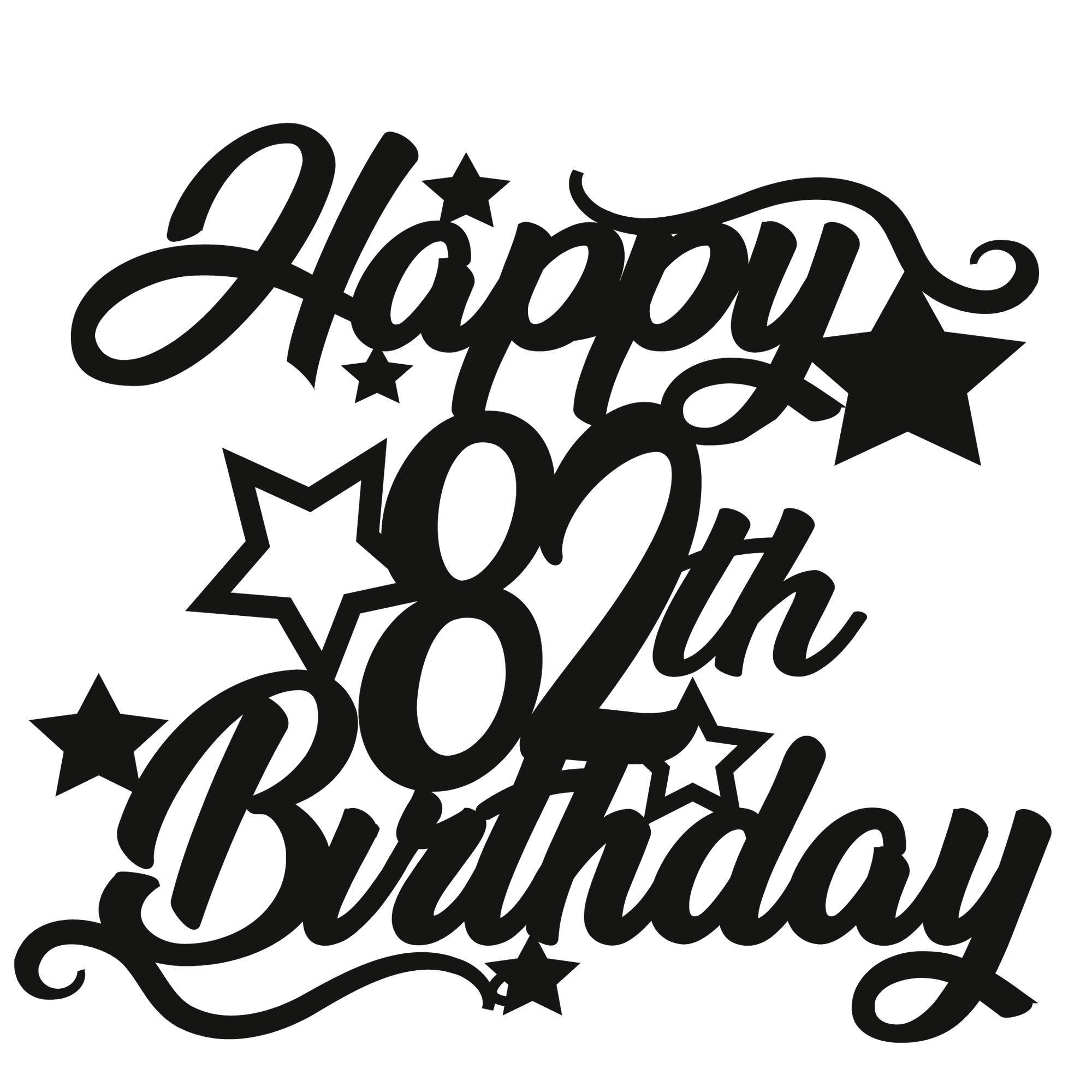 82nd Birthday - Numbered - Cake Topper - The Create Studio