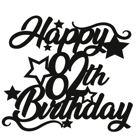 82nd Birthday - Numbered - Cake Topper - The Create Studio