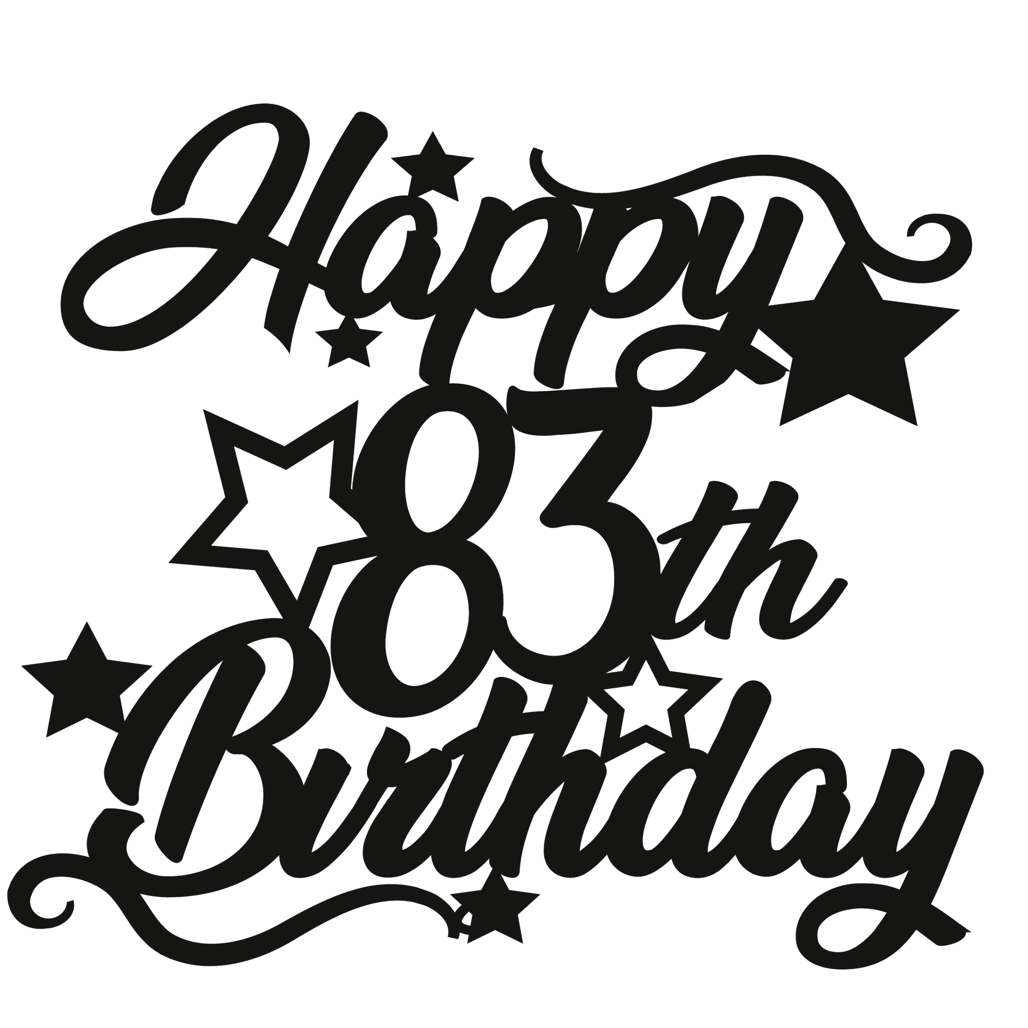 83rd Birthday - Numbered - Cake Topper - The Create Studio