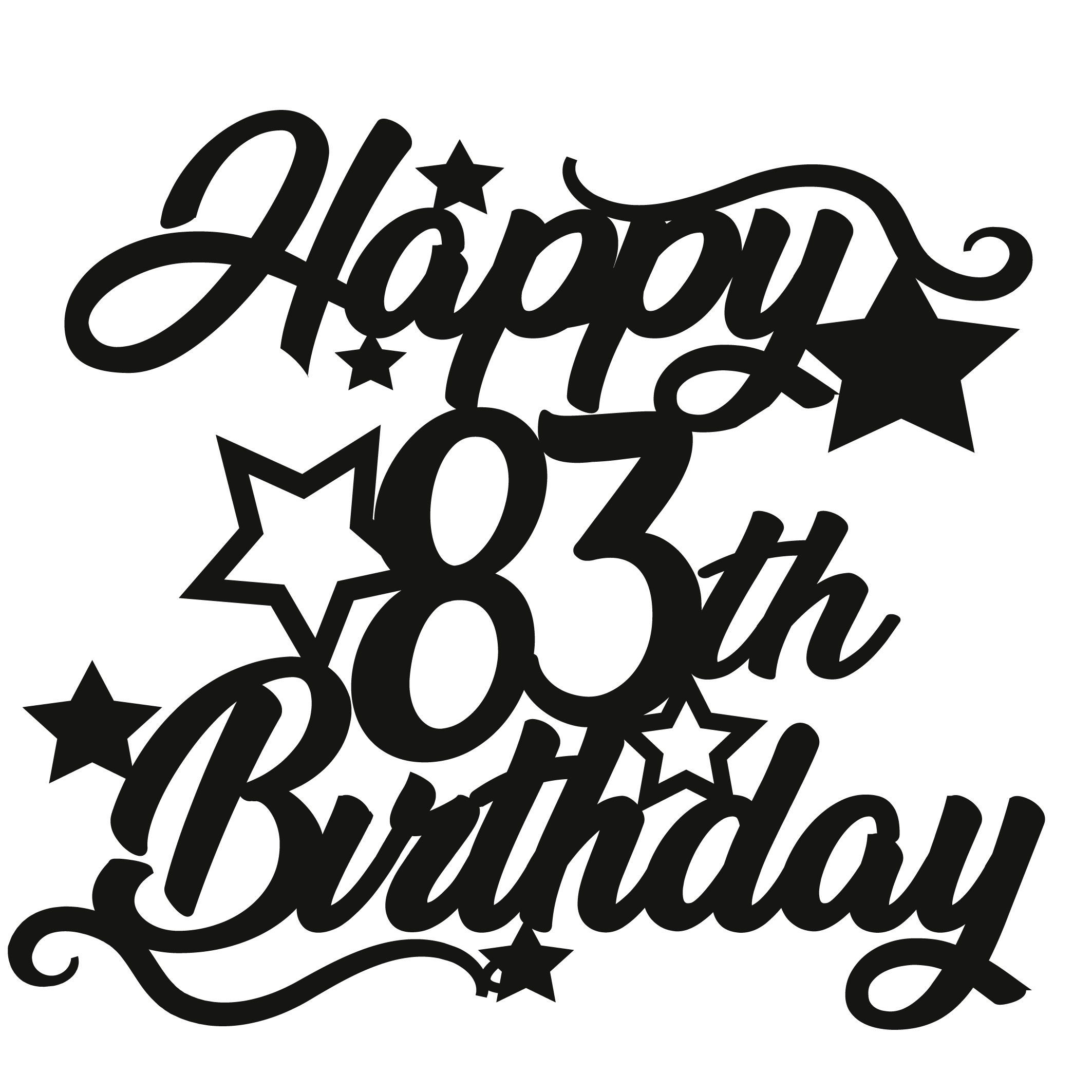 83rd Birthday - Numbered - Cake Topper - The Create Studio