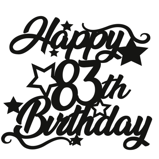 83rd Birthday - Numbered - Cake Topper - The Create Studio
