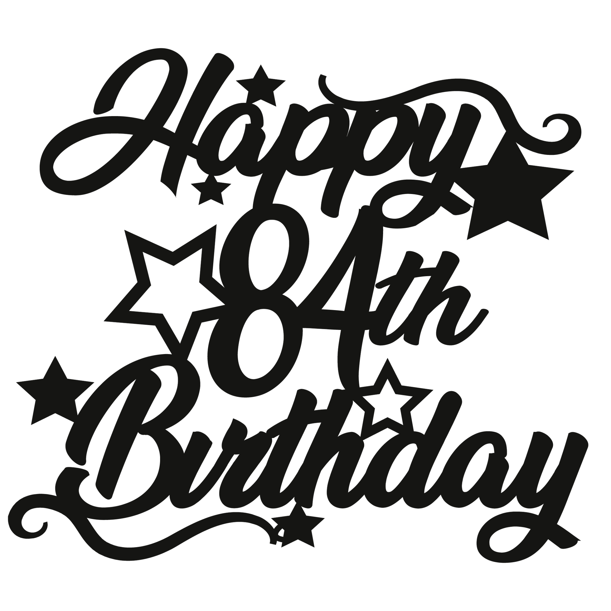 84th Birthday - Numbered - Cake Topper - The Create Studio