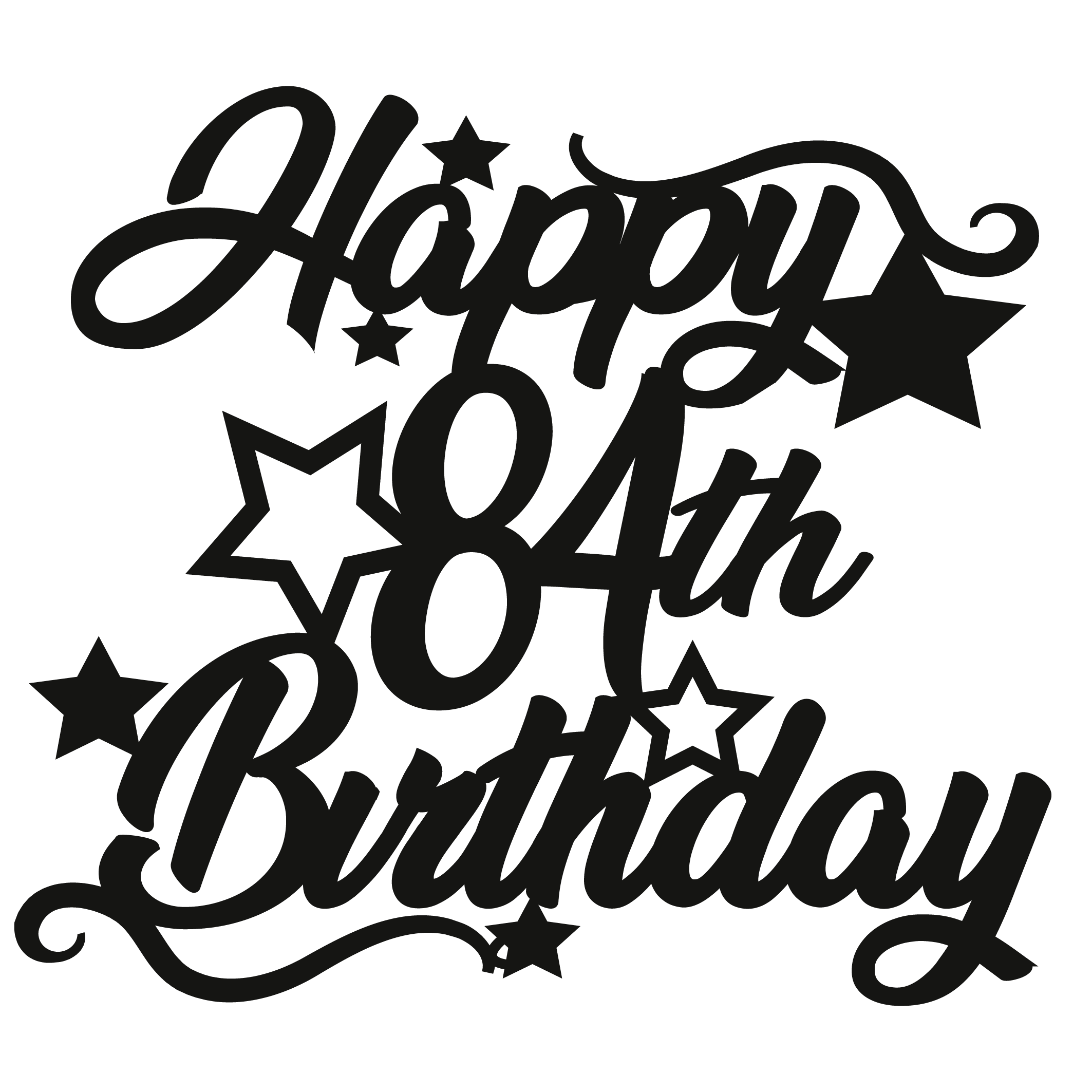 84th Birthday - Numbered - Cake Topper - The Create Studio