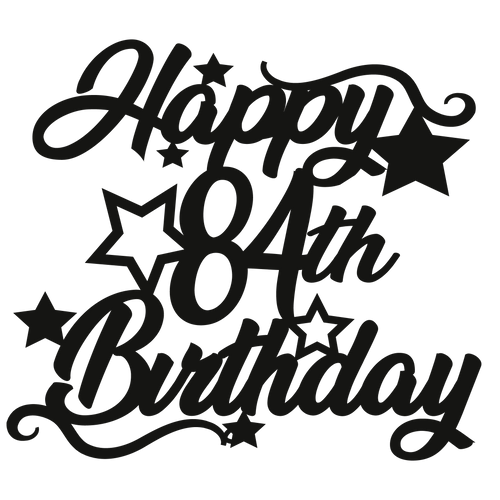 84th Birthday - Numbered - Cake Topper - The Create Studio