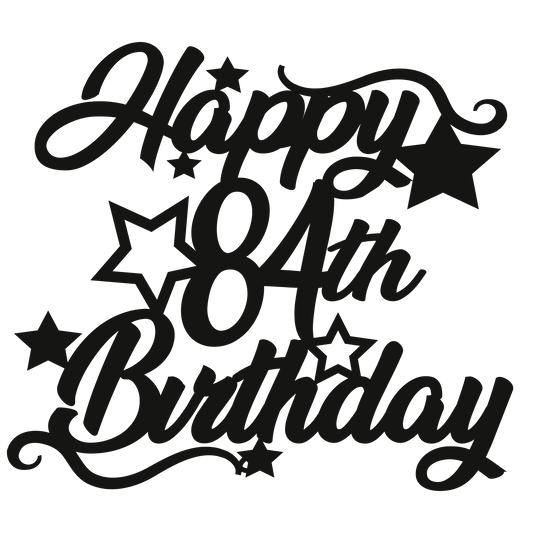 84th Birthday - Numbered - Cake Topper - The Create Studio
