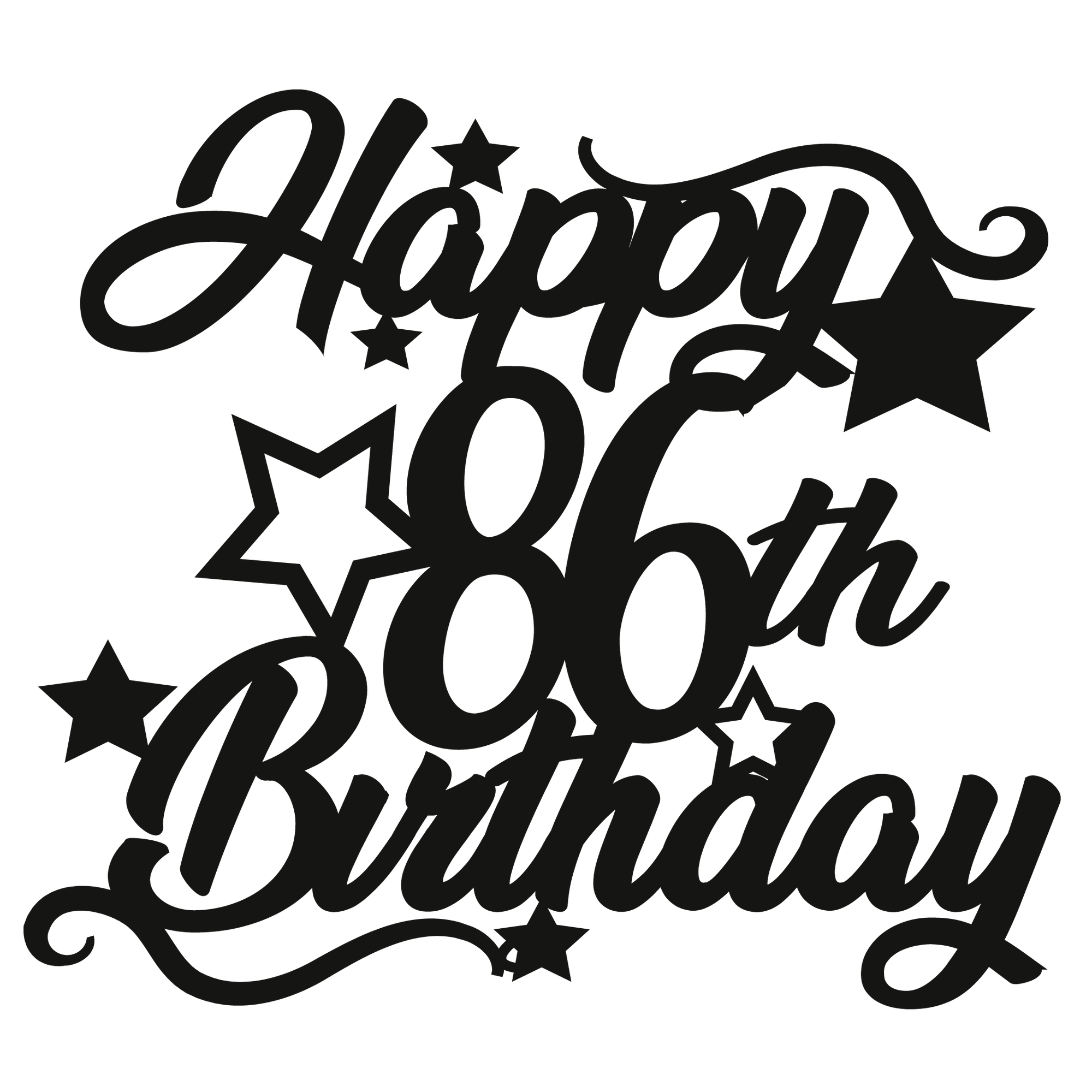 86th Birthday - Numbered - Cake Topper - The Create Studio