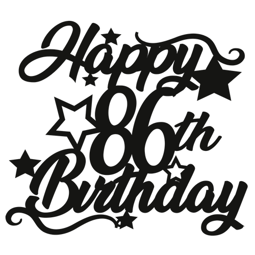 86th Birthday - Numbered - Cake Topper - The Create Studio
