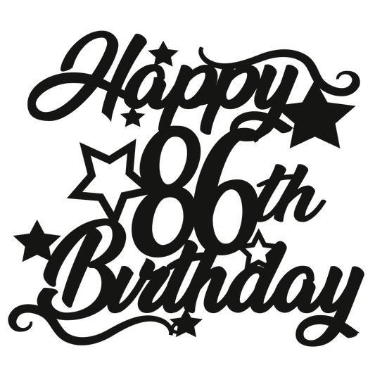 86th Birthday - Numbered - Cake Topper - The Create Studio