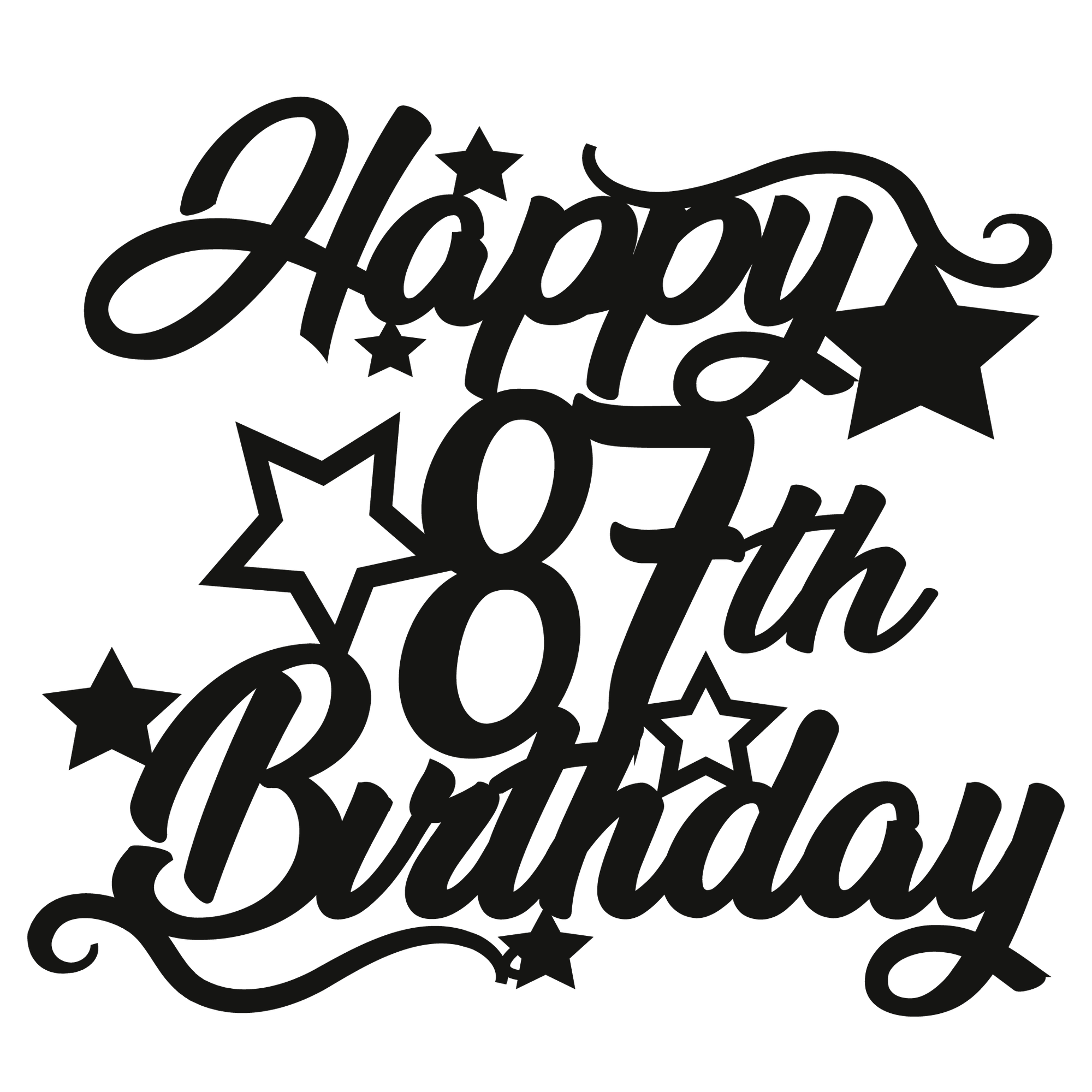 87th Birthday - Numbered - Cake Topper - The Create Studio