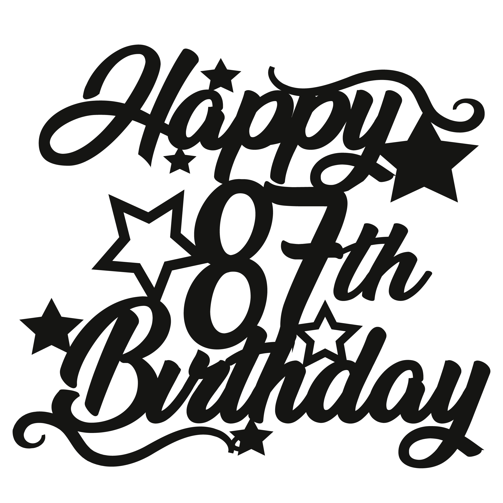 87th Birthday - Numbered - Cake Topper - The Create Studio