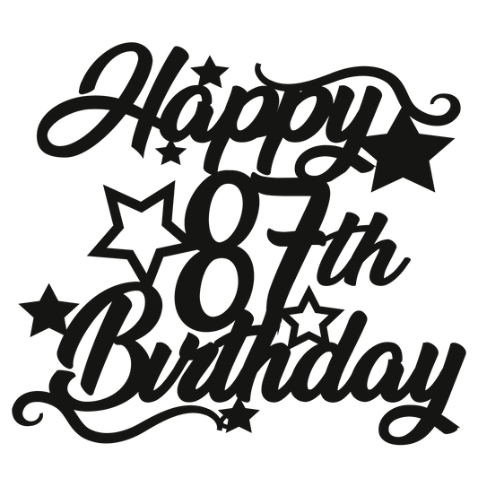 87th Birthday - Numbered - Cake Topper - The Create Studio