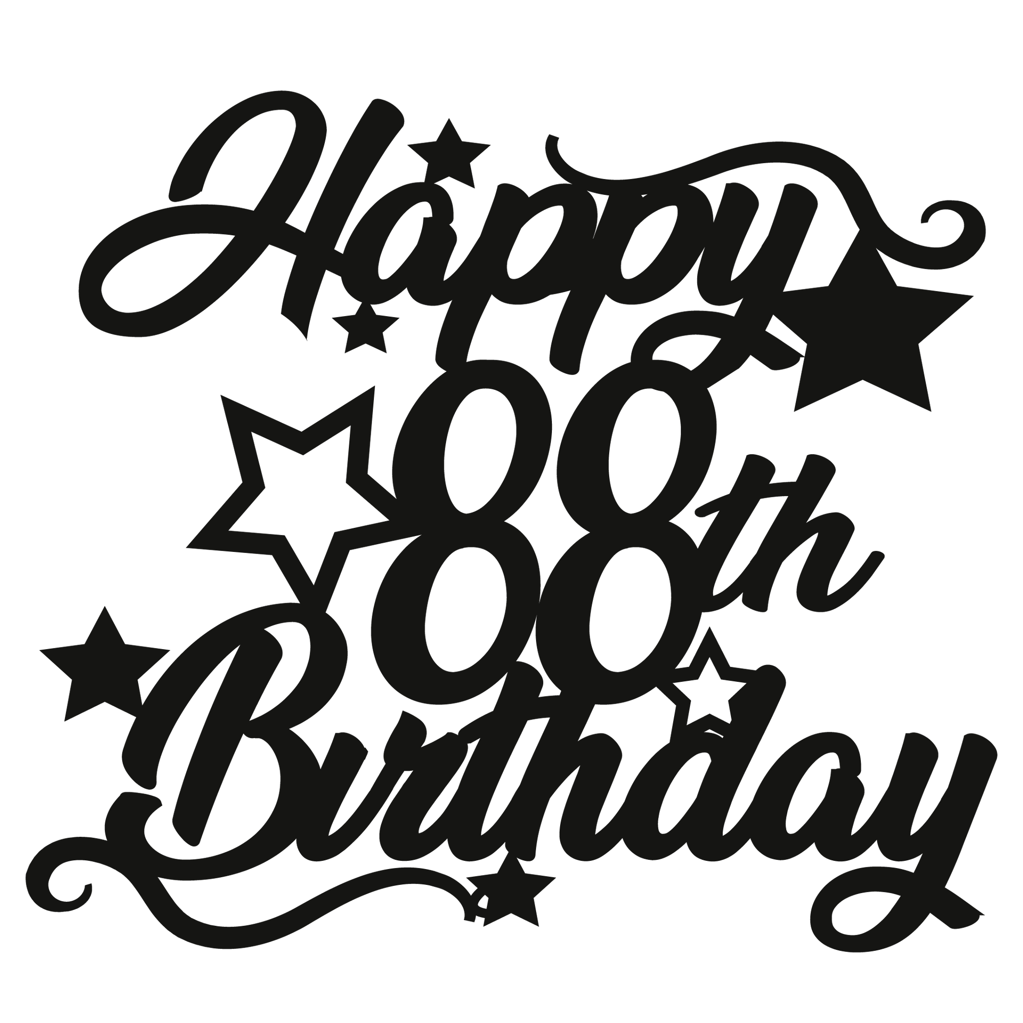 88th Birthday - Numbered - Cake Topper - The Create Studio