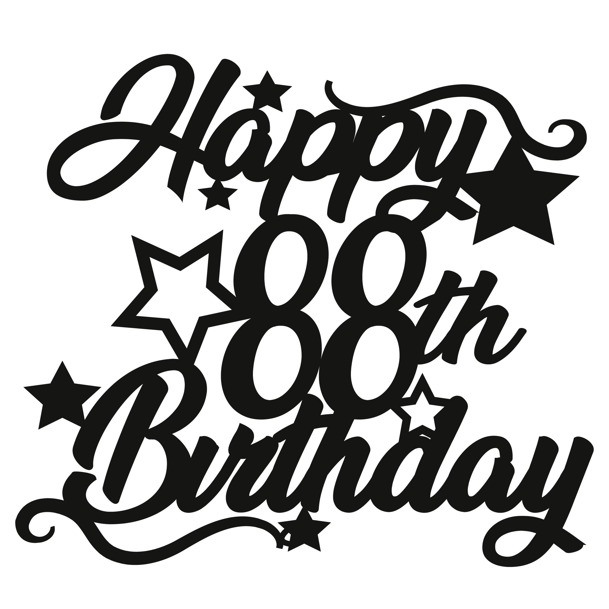 88th Birthday - Numbered - Cake Topper - The Create Studio