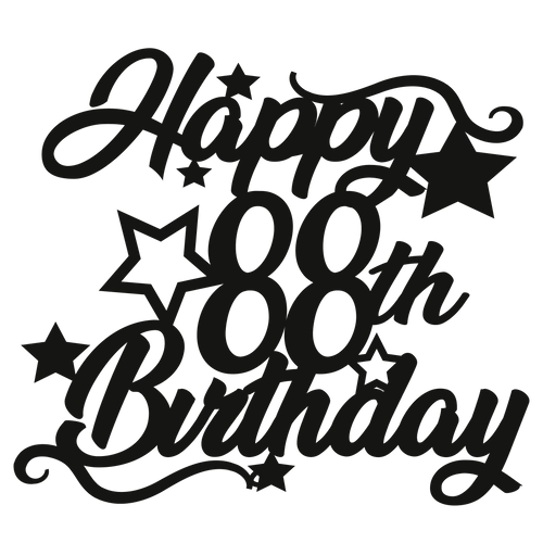 88th Birthday - Numbered - Cake Topper - The Create Studio