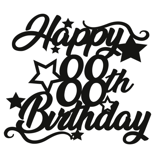 88th Birthday - Numbered - Cake Topper - The Create Studio
