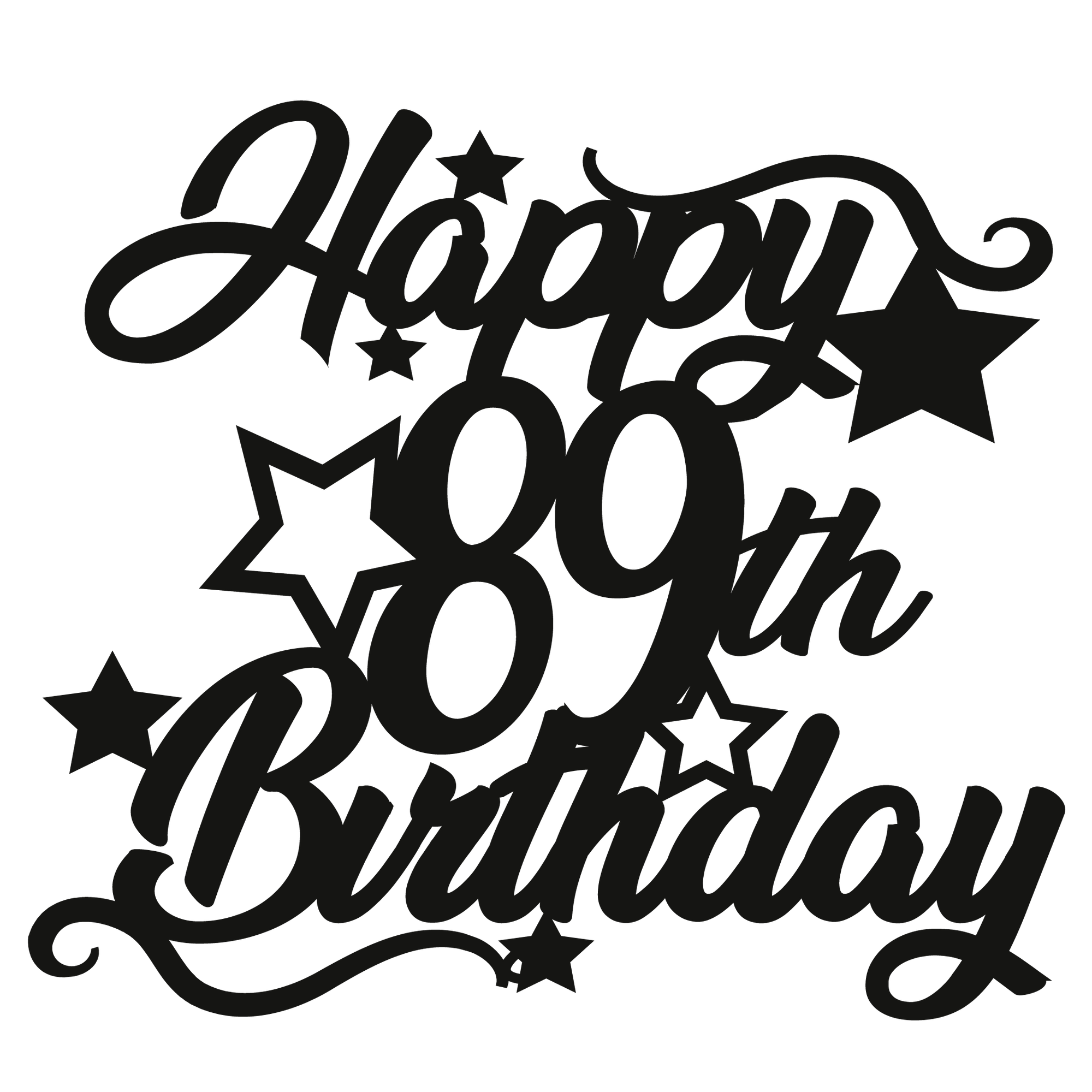 89th Birthday - Numbered - Cake Topper - The Create Studio