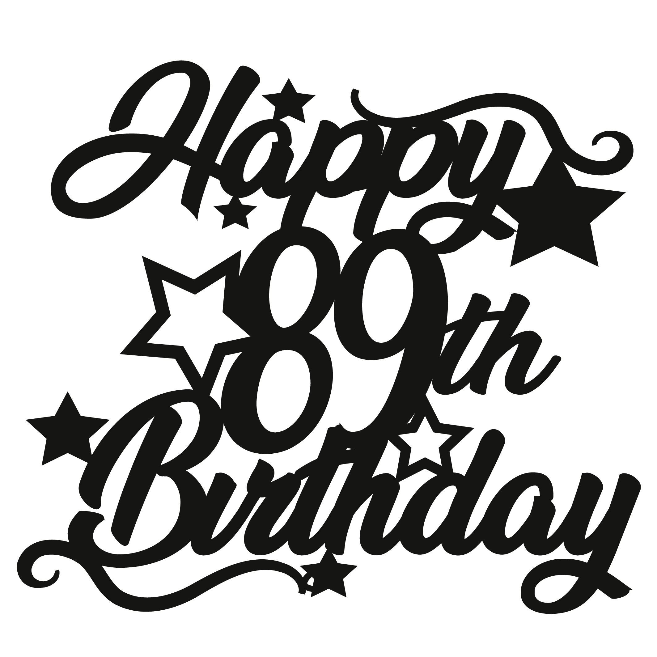 89th Birthday - Numbered - Cake Topper - The Create Studio