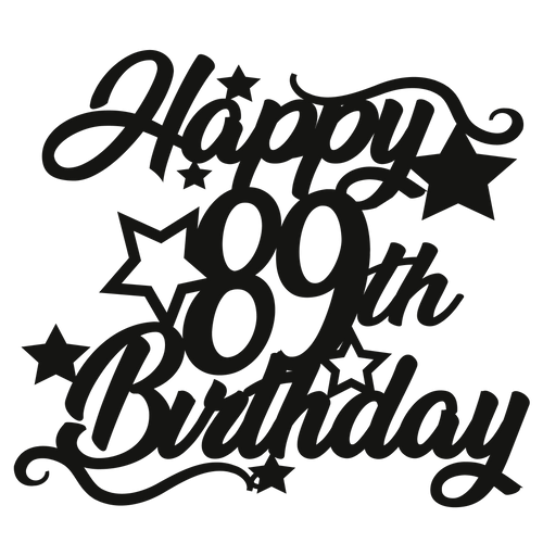 89th Birthday - Numbered - Cake Topper - The Create Studio