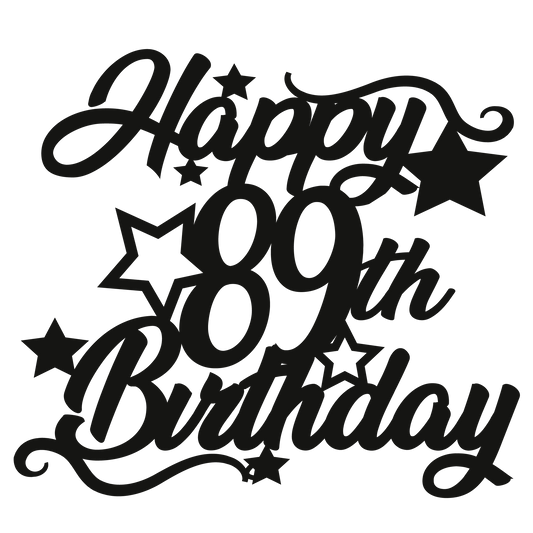 89th Birthday - Numbered - Cake Topper - The Create Studio