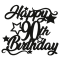 90th Birthday - Numbered - Cake Topper - The Create Studio