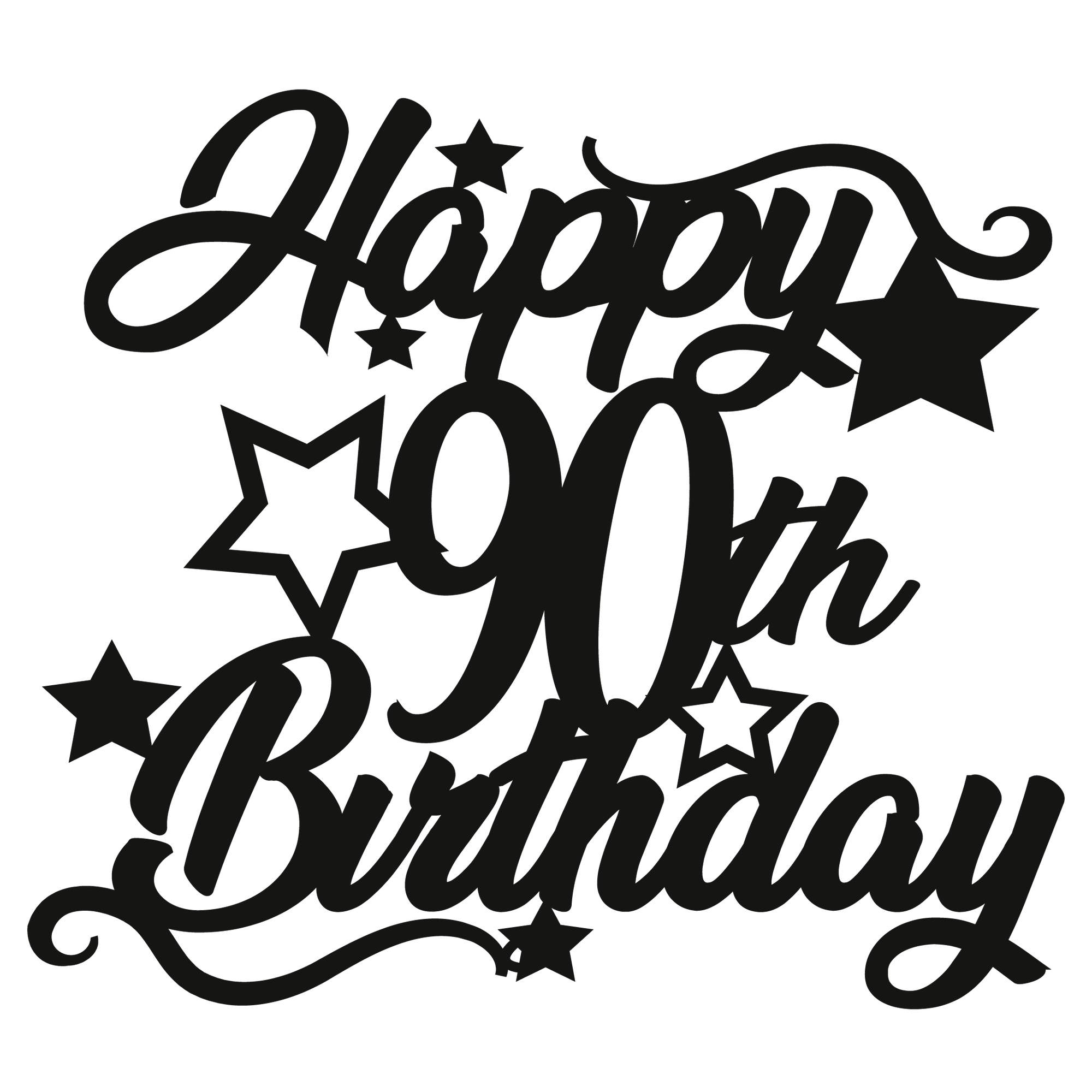 90th Birthday - Numbered - Cake Topper - The Create Studio