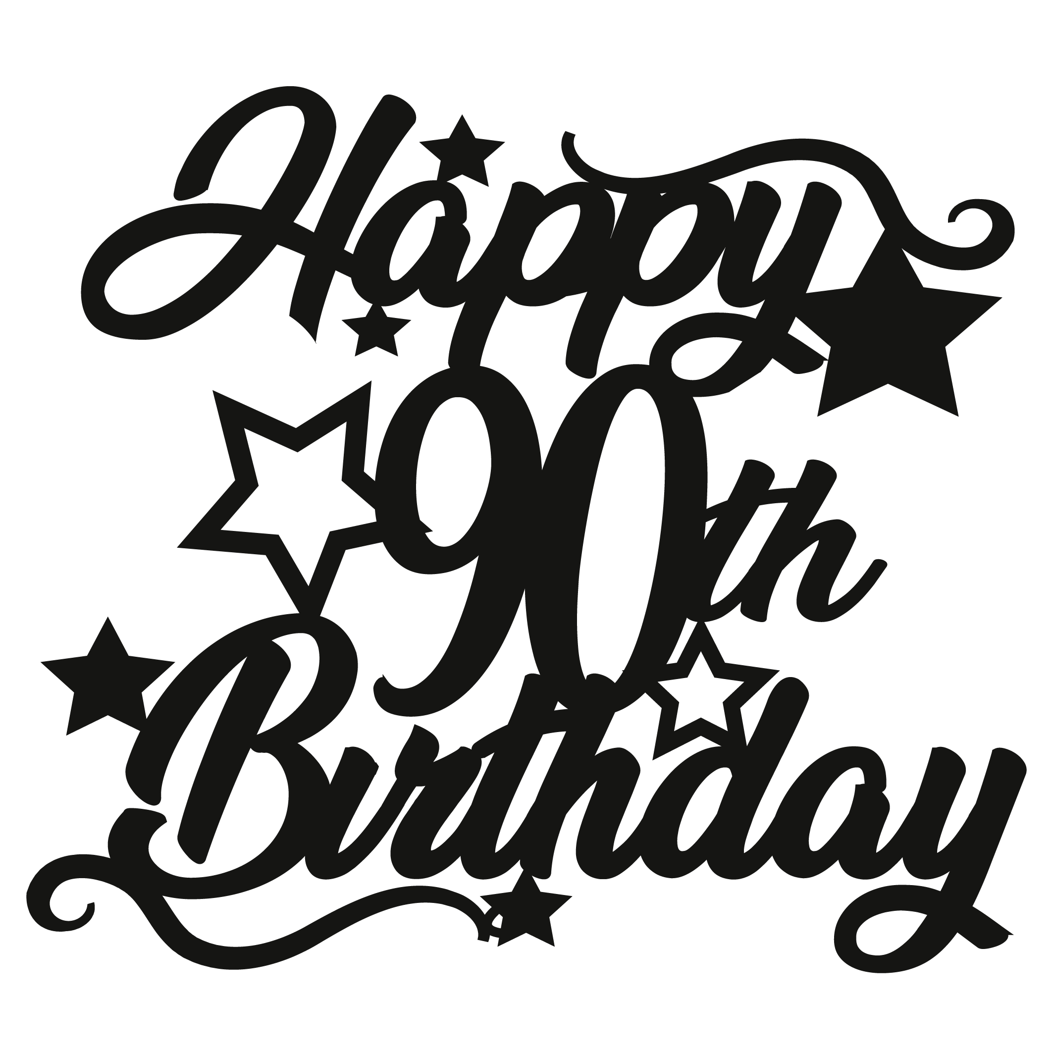 90th Birthday - Numbered - Cake Topper - The Create Studio