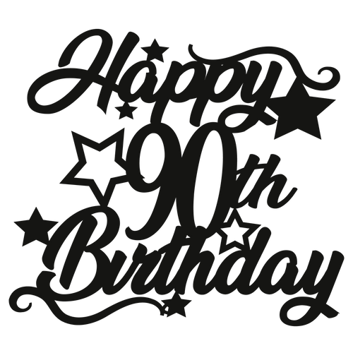 90th Birthday - Numbered - Cake Topper - The Create Studio