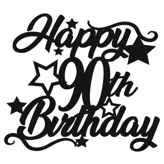 90th Birthday - Numbered - Cake Topper - The Create Studio