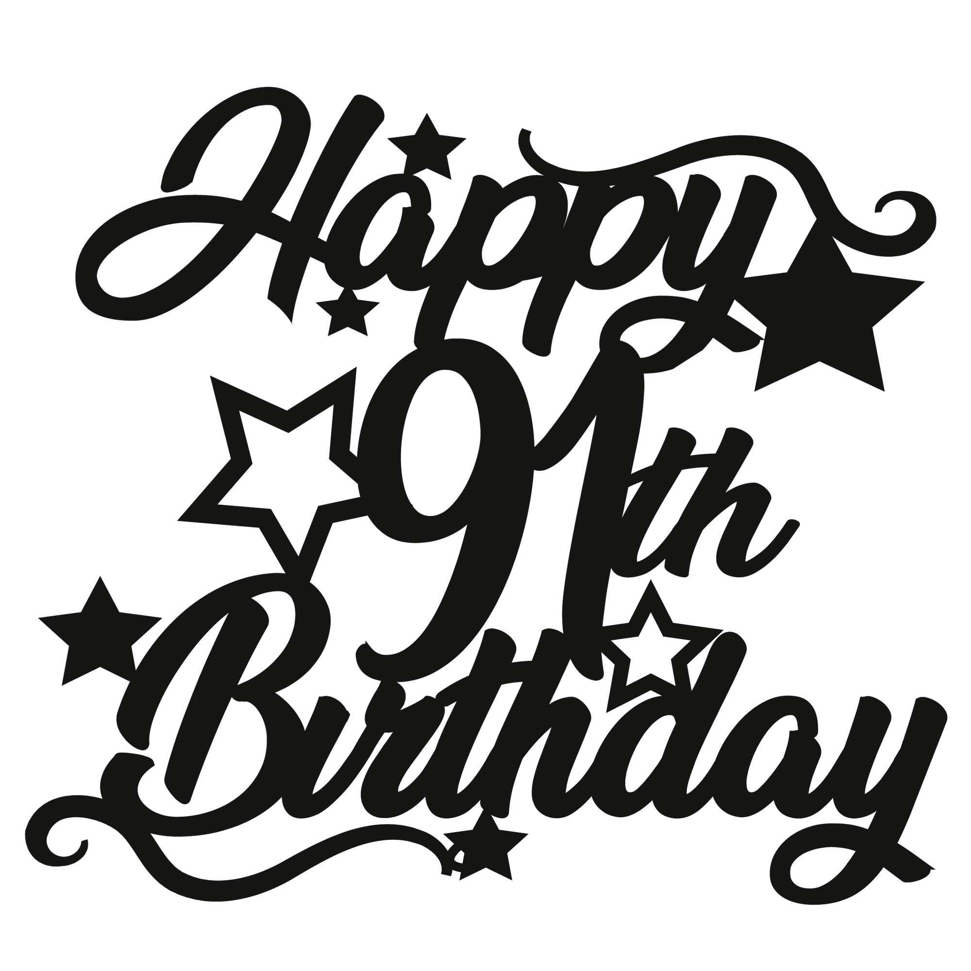 91st Birthday - Numbered - Cake Topper - The Create Studio
