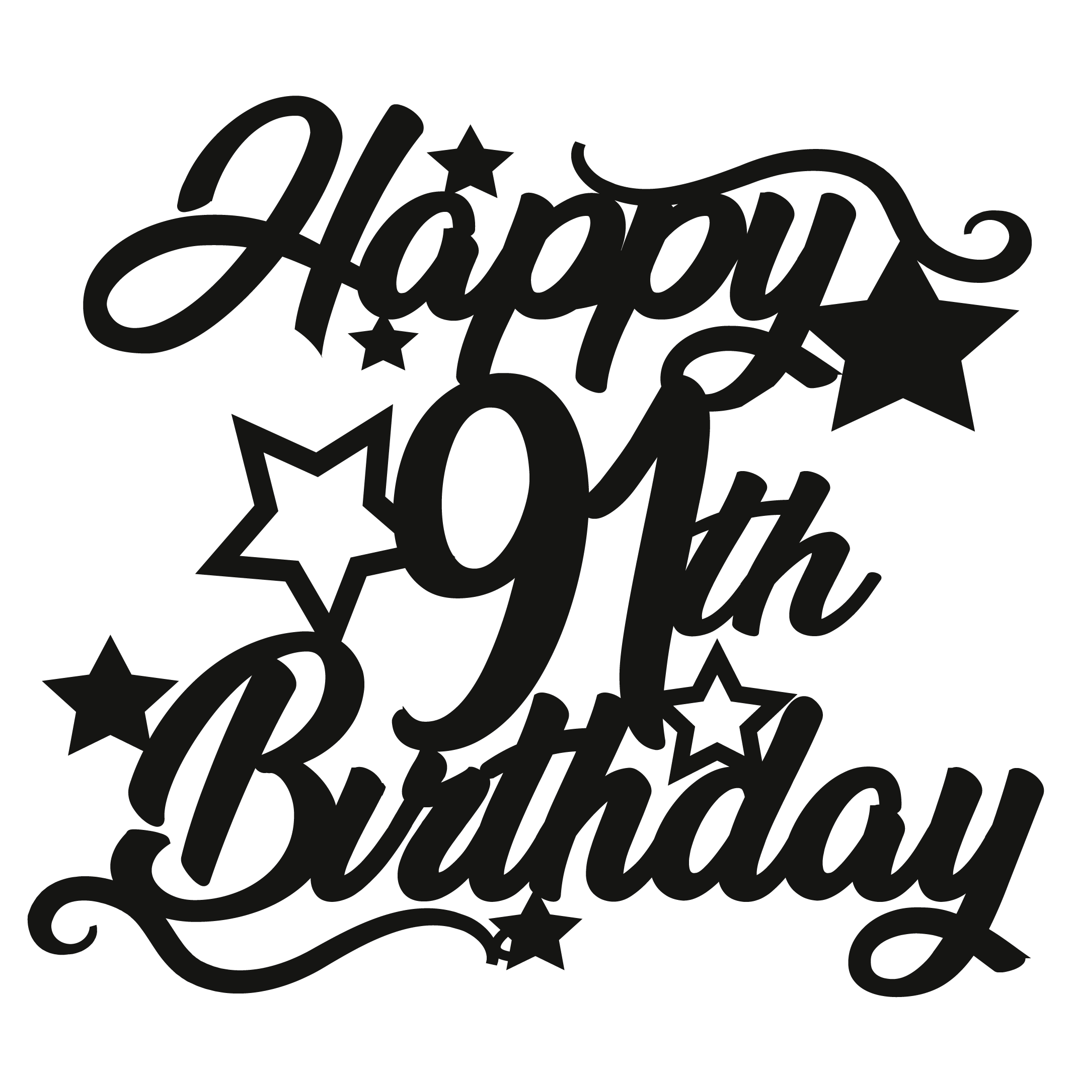 91st Birthday - Numbered - Cake Topper - The Create Studio