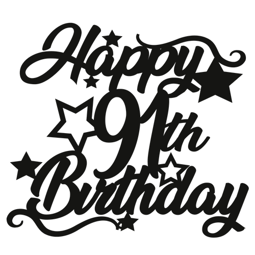 91st Birthday - Numbered - Cake Topper - The Create Studio