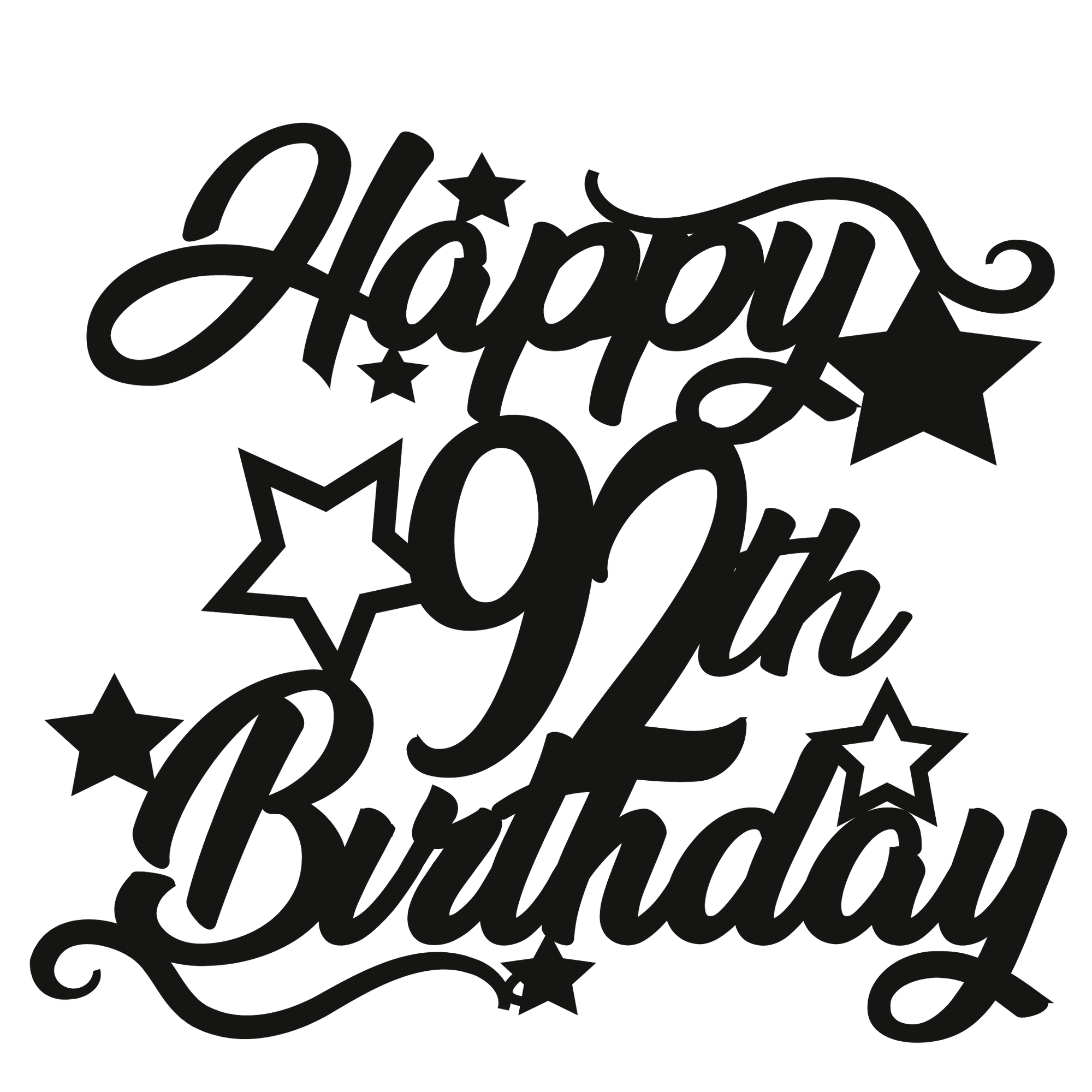 92nd Birthday - Numbered - Cake Topper - The Create Studio