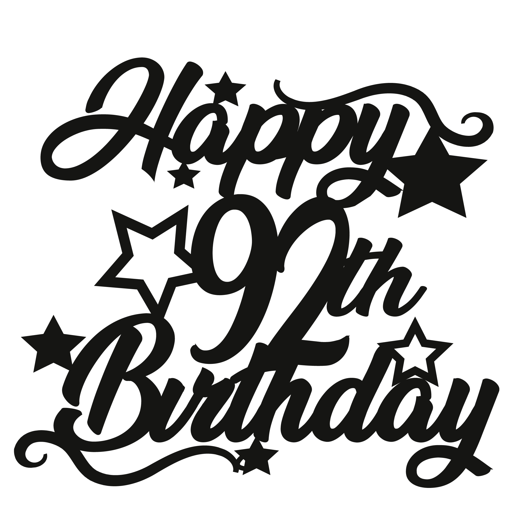 92nd Birthday - Numbered - Cake Topper - The Create Studio