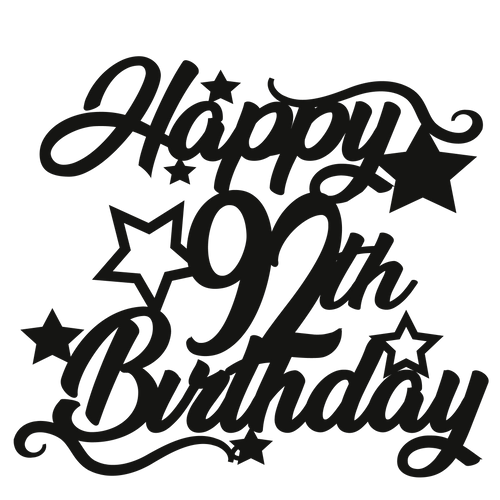 92nd Birthday - Numbered - Cake Topper - The Create Studio