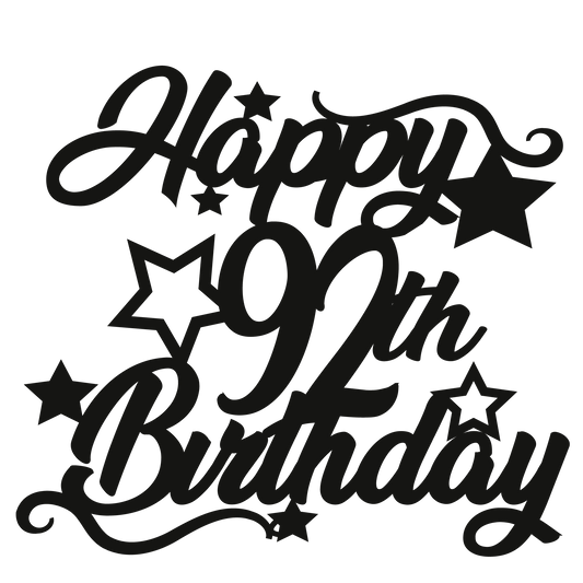 92nd Birthday - Numbered - Cake Topper - The Create Studio