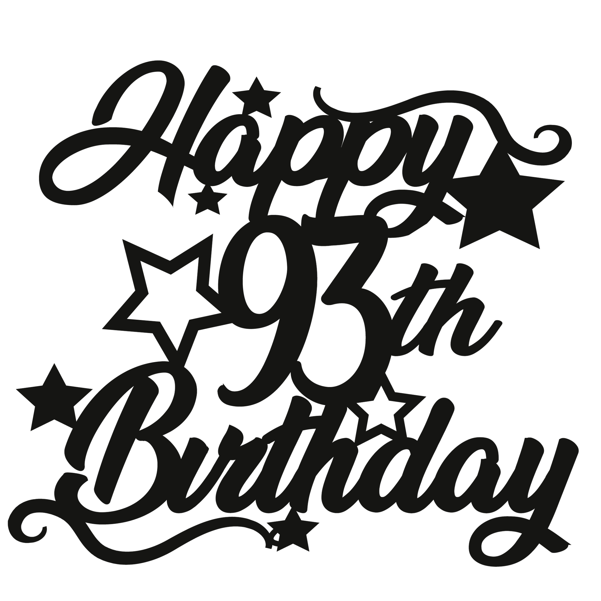 93rd Birthday - Numbered - Cake Topper - The Create Studio