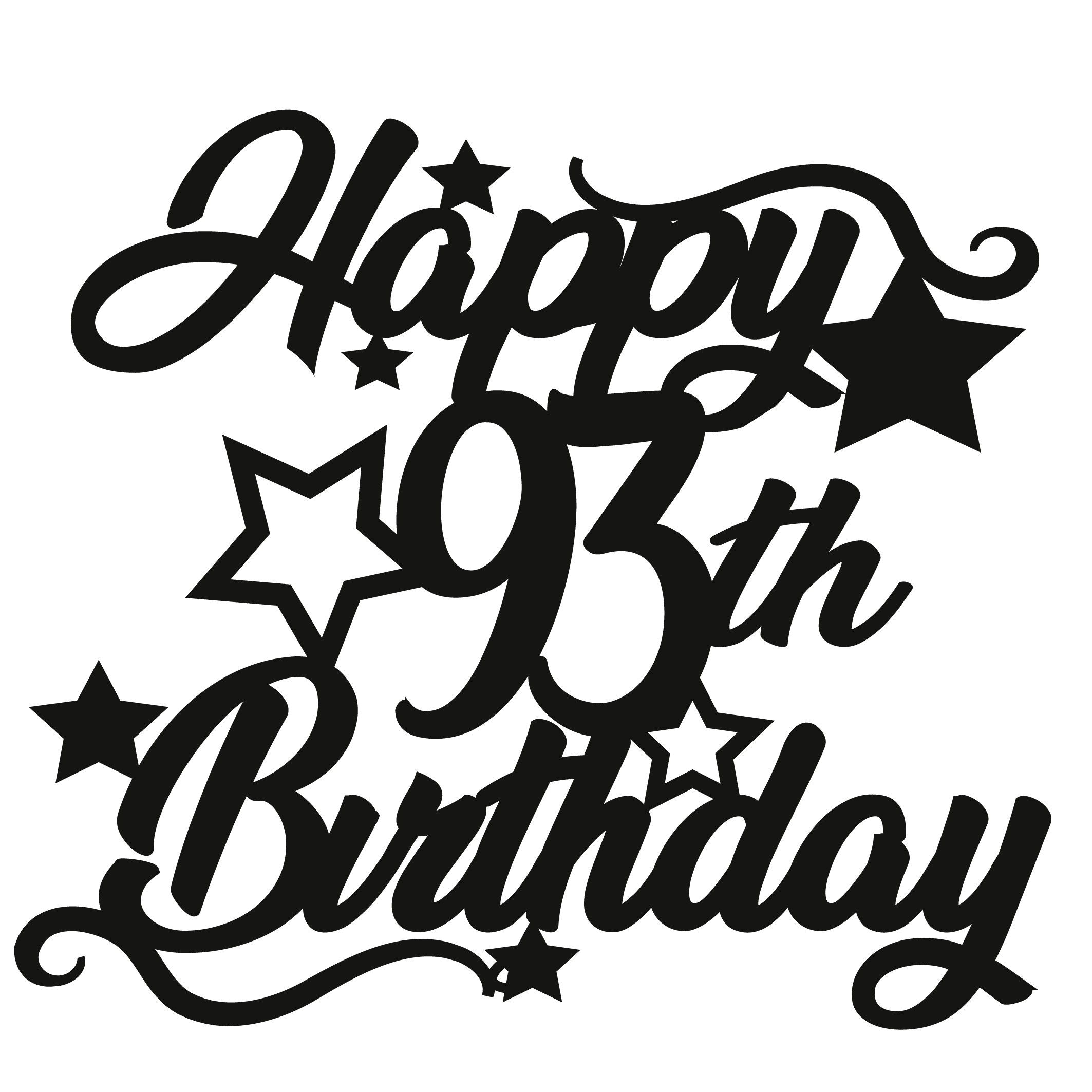 93rd Birthday - Numbered - Cake Topper - The Create Studio