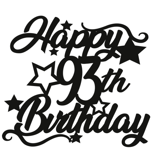 93rd Birthday - Numbered - Cake Topper - The Create Studio
