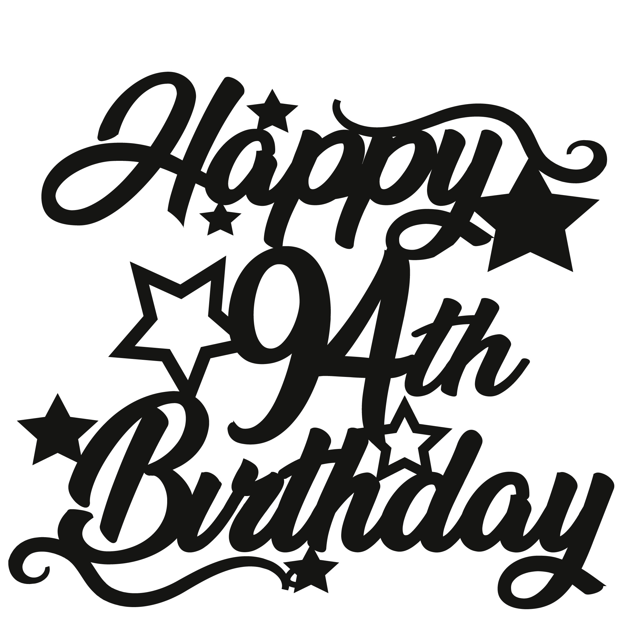 94th Birthday - Numbered - Cake Topper - The Create Studio